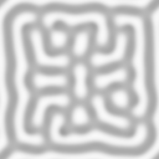 Turing pattern (open grid)